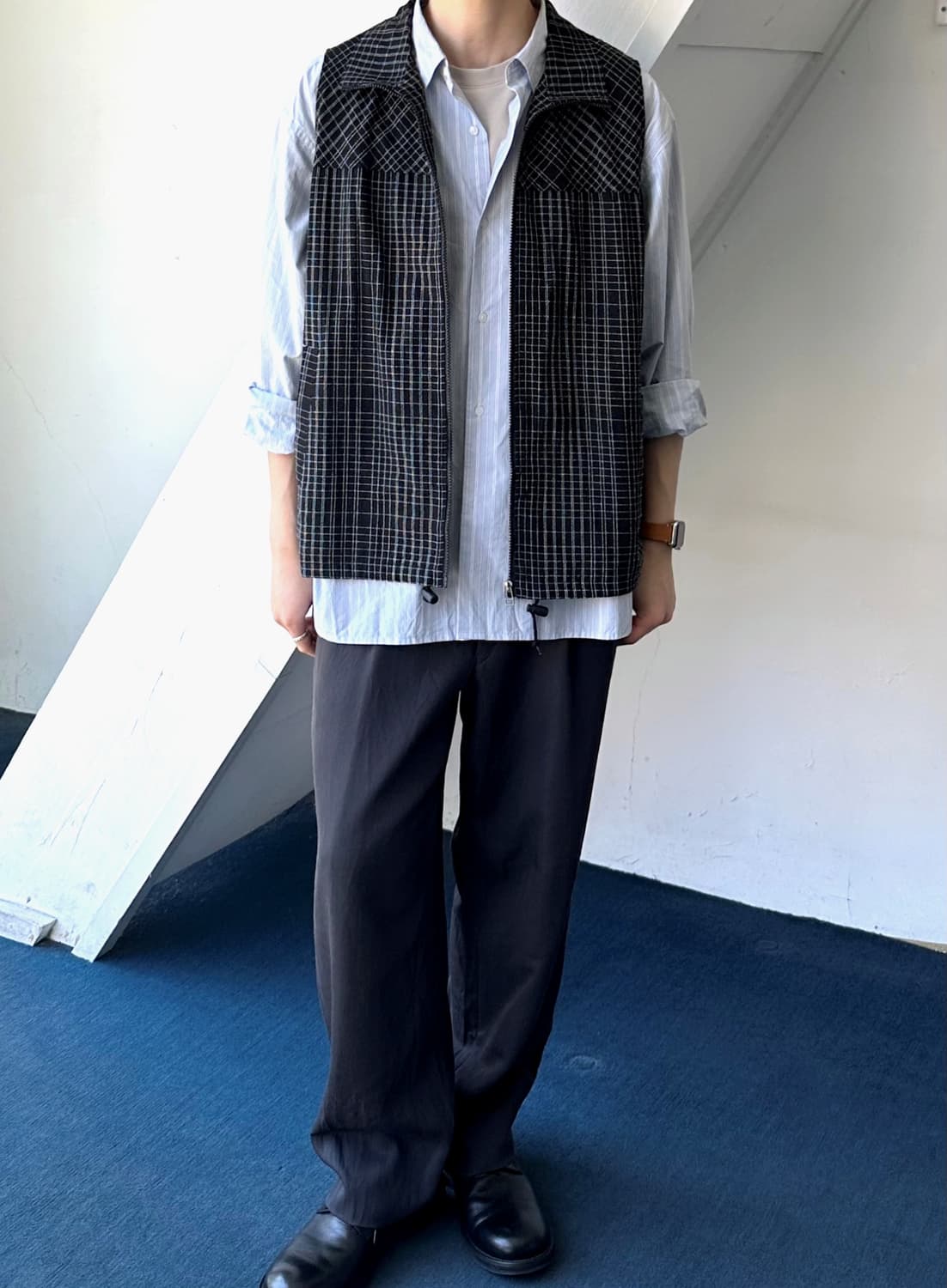 Jacquard fabric 2way neck design vest 상품이미지7