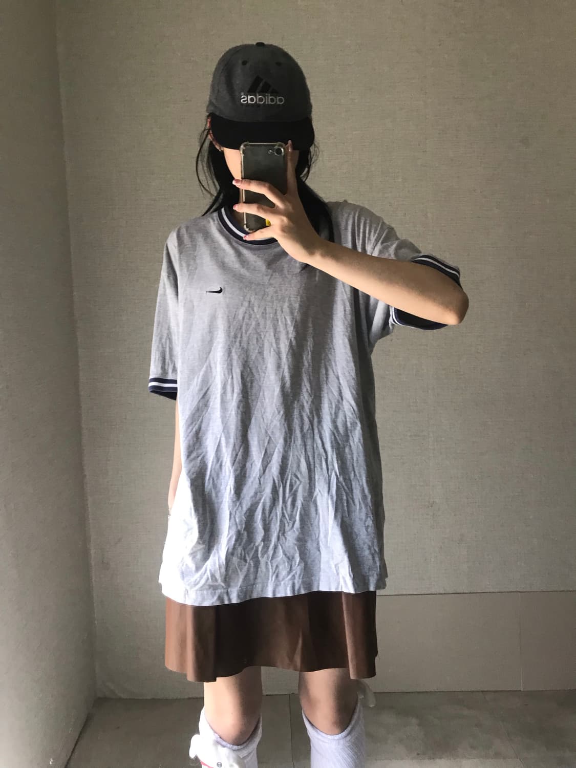 나이키 그레이 오버핏 반팔티셔츠 상품이미지2