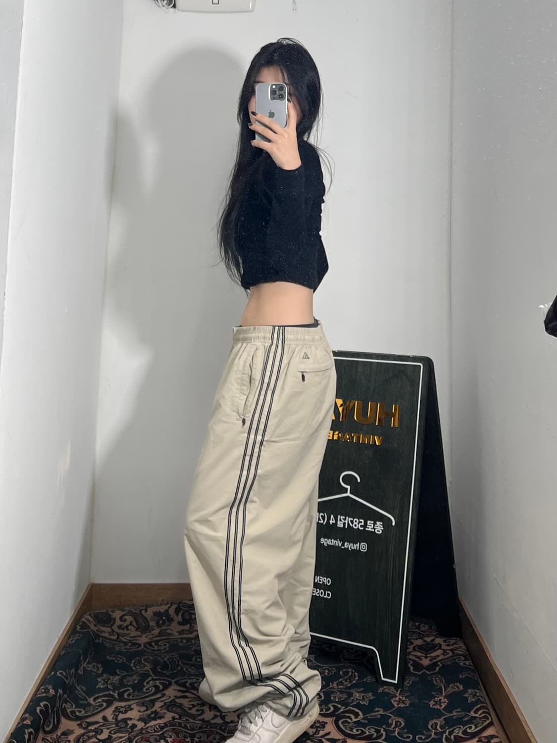 아디다스 베이지 와이드 트랙 팬츠 90 상품이미지3