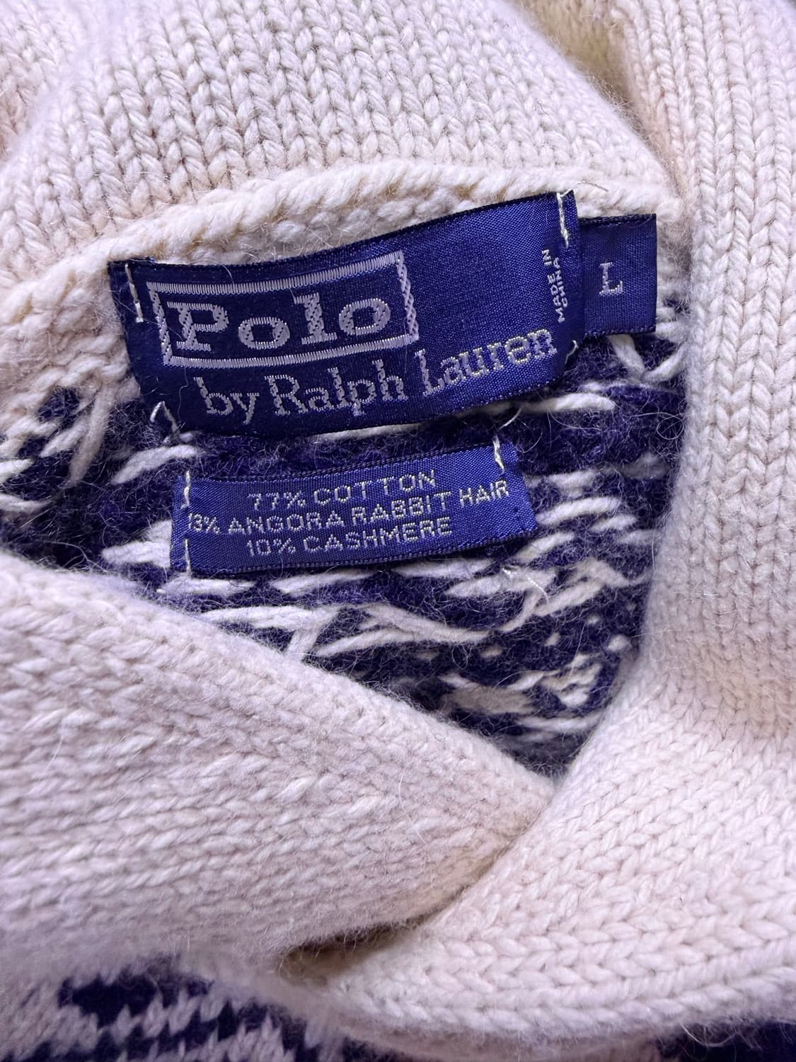 폴로 랄프로렌 코위찬 페어아일 디어 캐시미어 앙고라 스웨터 L 상품이미지9