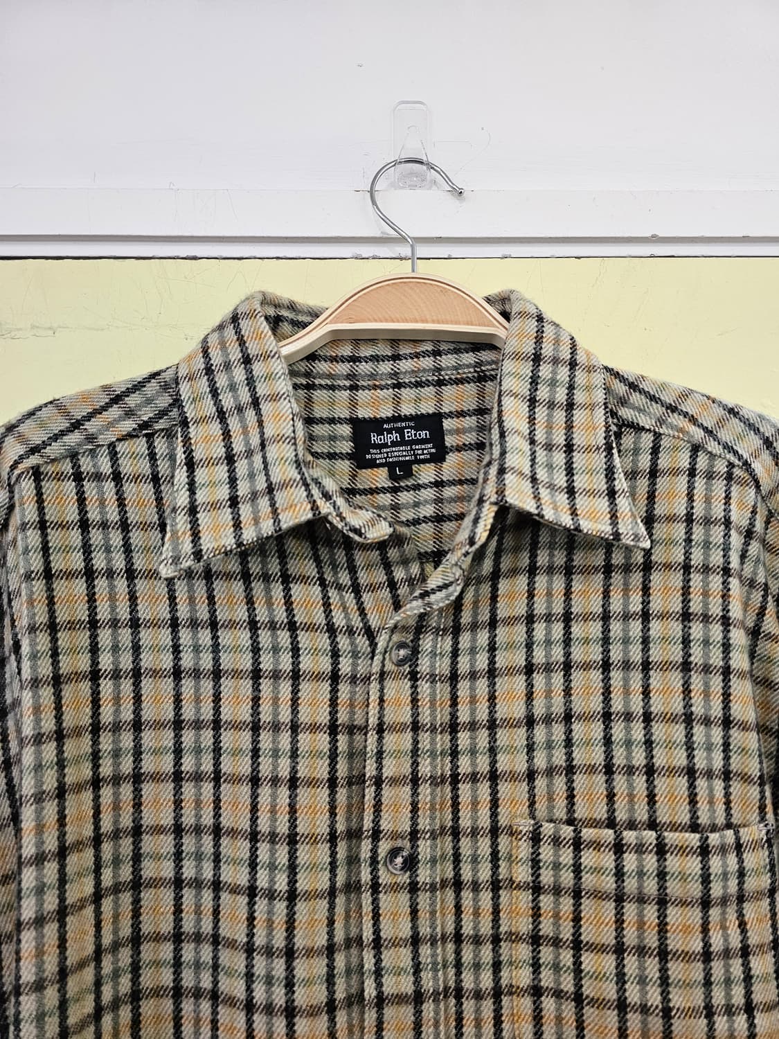 Ralph Eton 베이지 체크 플란넬 셔츠 상품이미지2