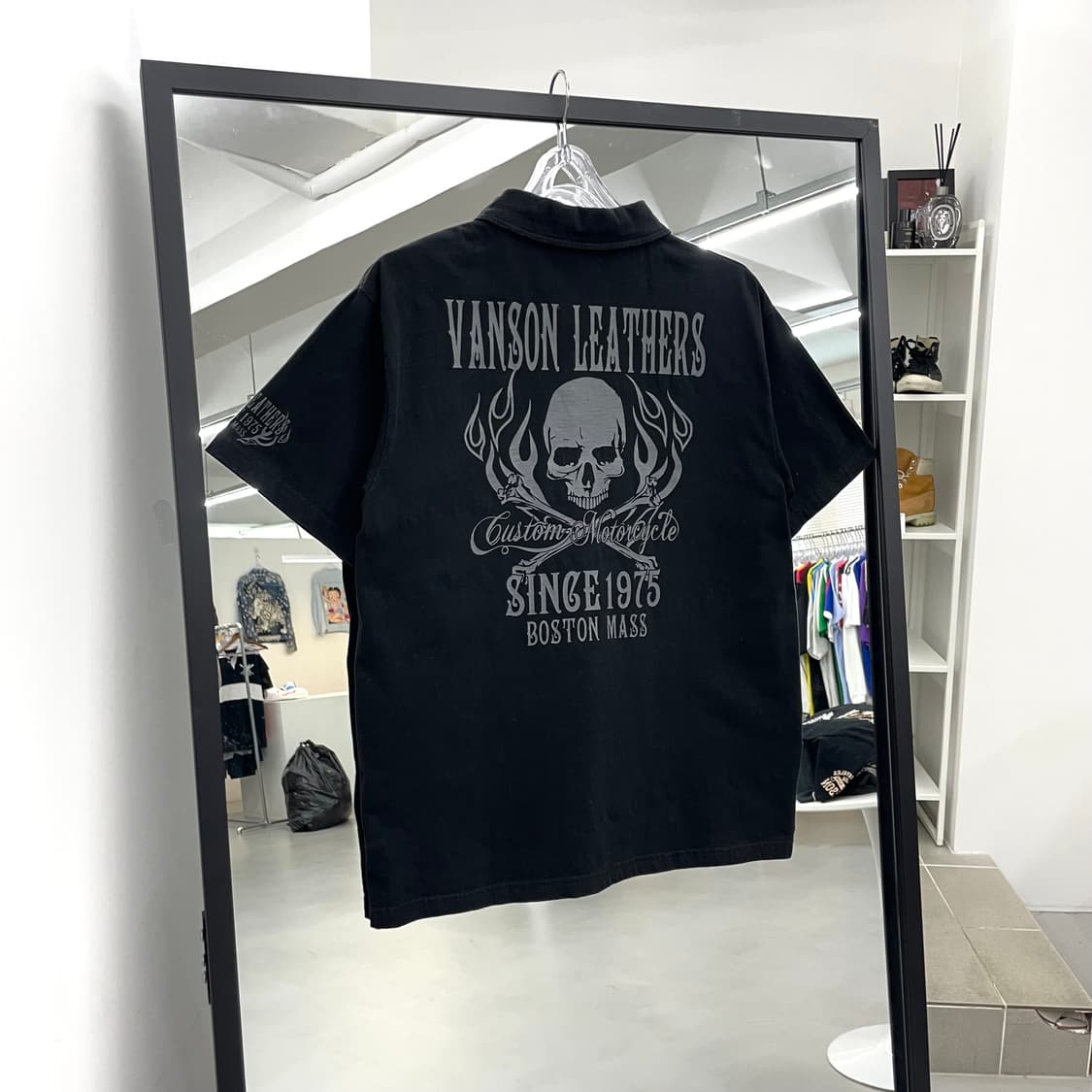 밴슨 스컬 해골 플레임 불꽃 PK 카라 반팔 티셔츠 상품이미지1