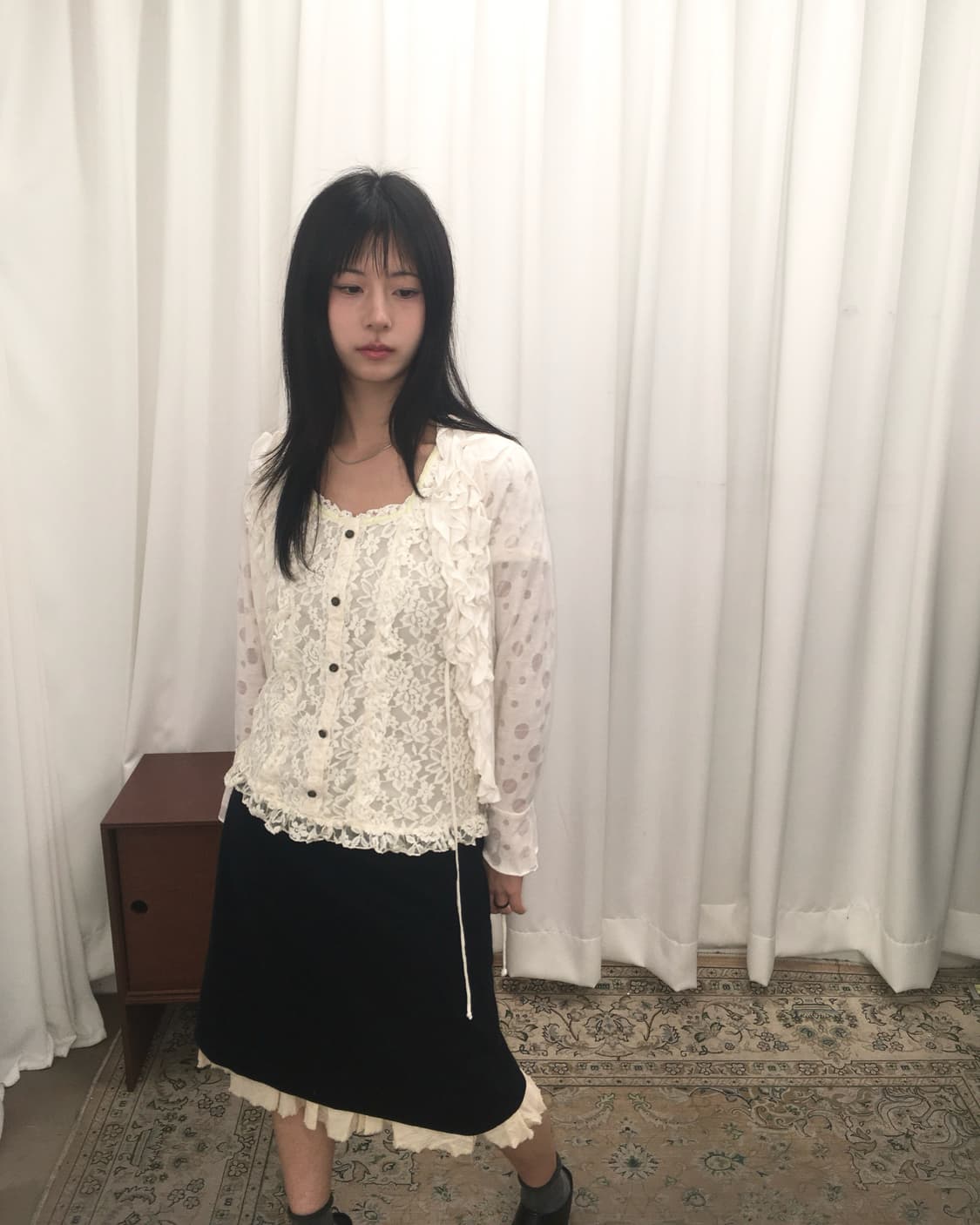 아이보리 도트 가디건 상품이미지2