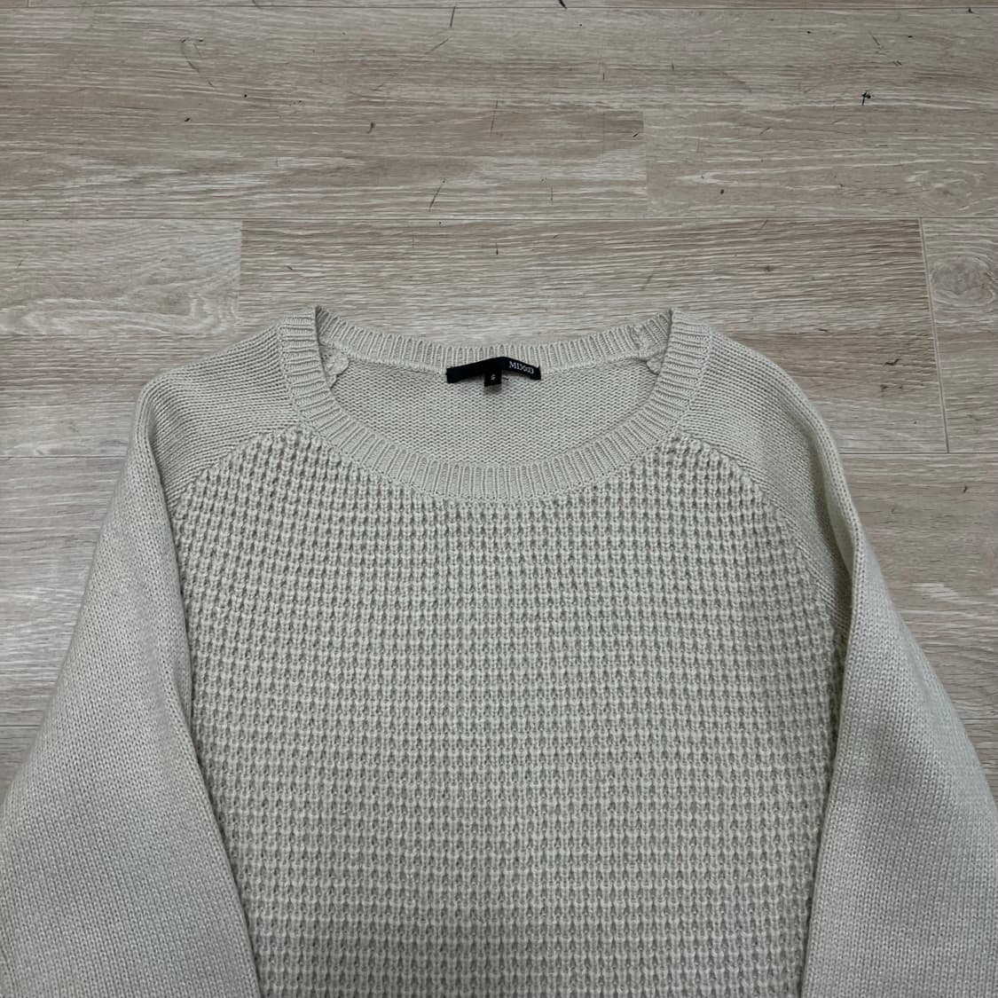 미쏘 여성 라운드넥 롱 와플 니트 [아이보리] S/90 상품이미지2