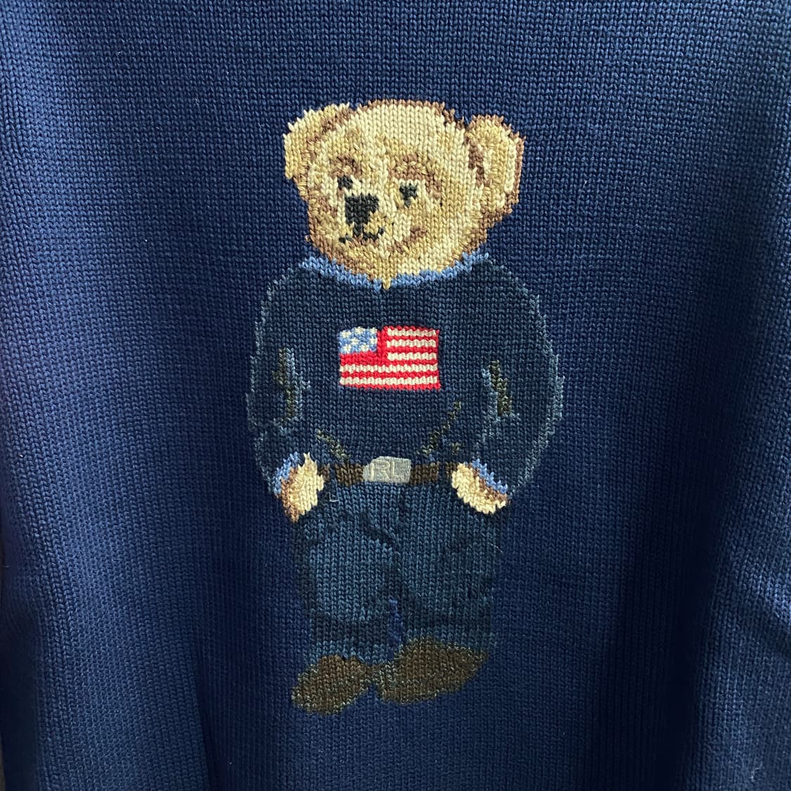 폴로랄프로렌 곰돌이 베어 네이비 성조기 니트 B3757  상품이미지3