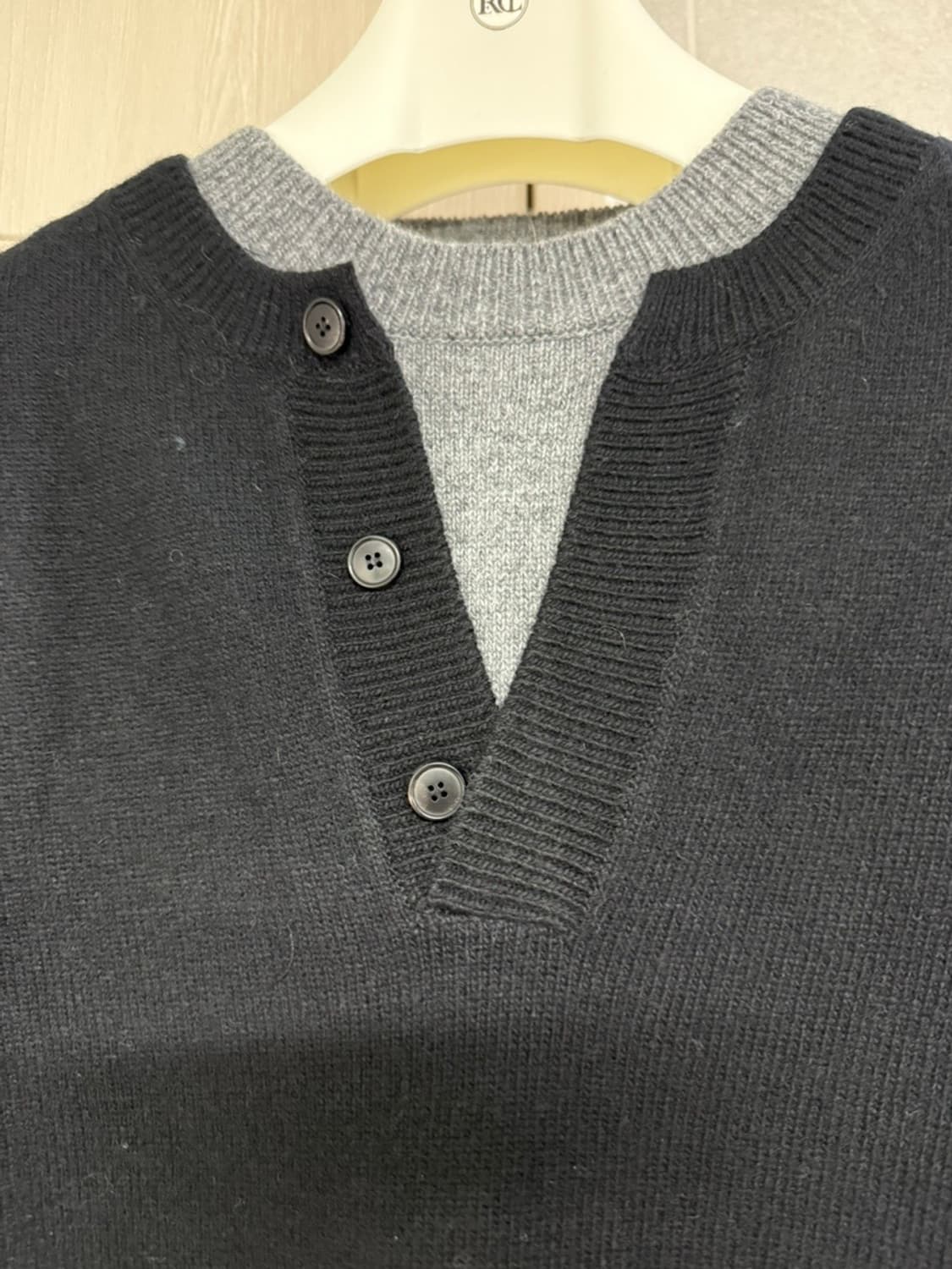 렉토 더블레이어드 니트 블랙 M 새상품 상품이미지1