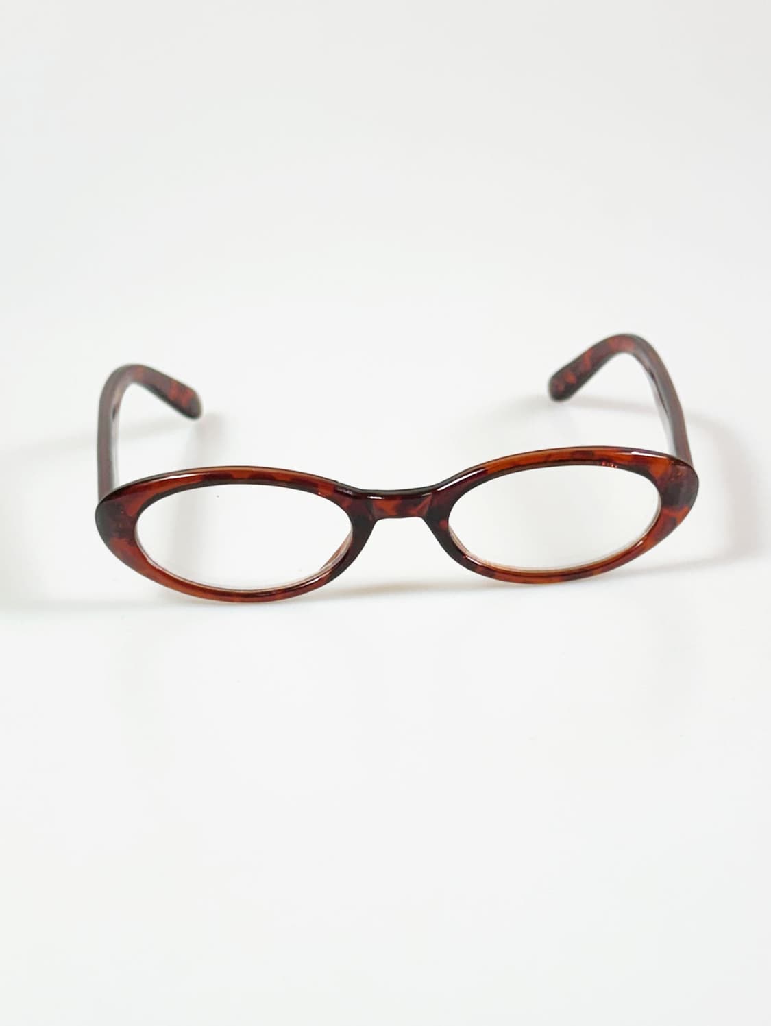 90s JOANNA 토터스쉘 오벌 뿔테 프레임 빈티지 안경 상품이미지2