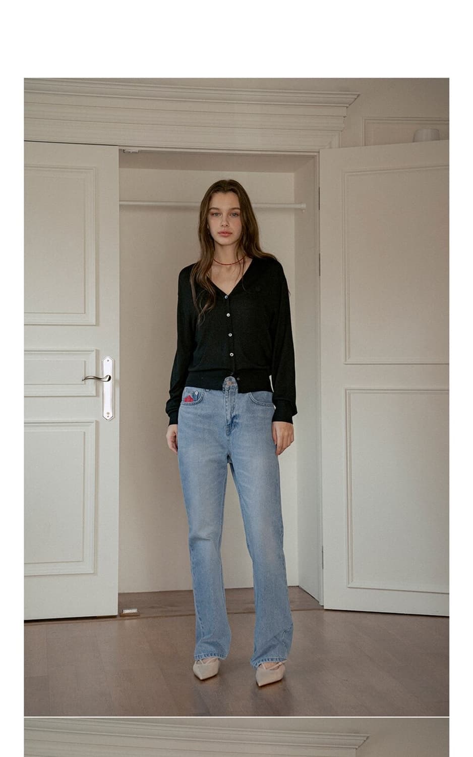 반원아틀리에 로즈 플레어 데님 팬츠 상품이미지2