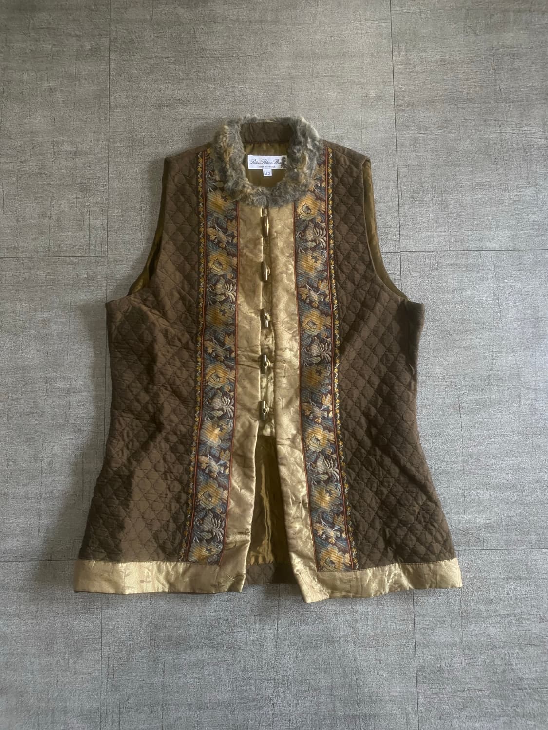 일본빈티지 Bleu 오리엔탈보헤미안 아메카지 웨스턴베스트조끼 상품이미지1