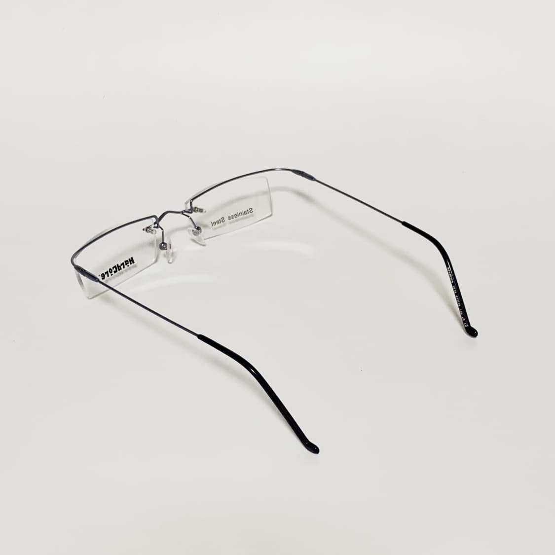 840 그레이 데드스탁 남녀공용 무테 직사각 스테인리스 프레임 빈티지안경 상품이미지4