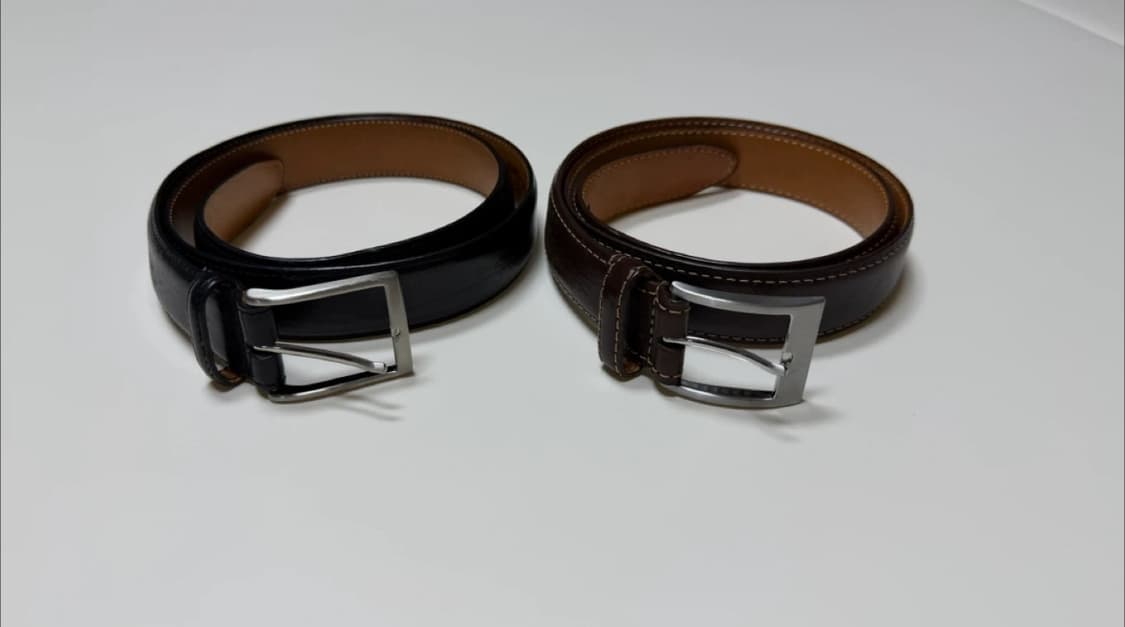 이탈리안 풀그레인 카우레더 벨트 38 블랙 상품이미지3