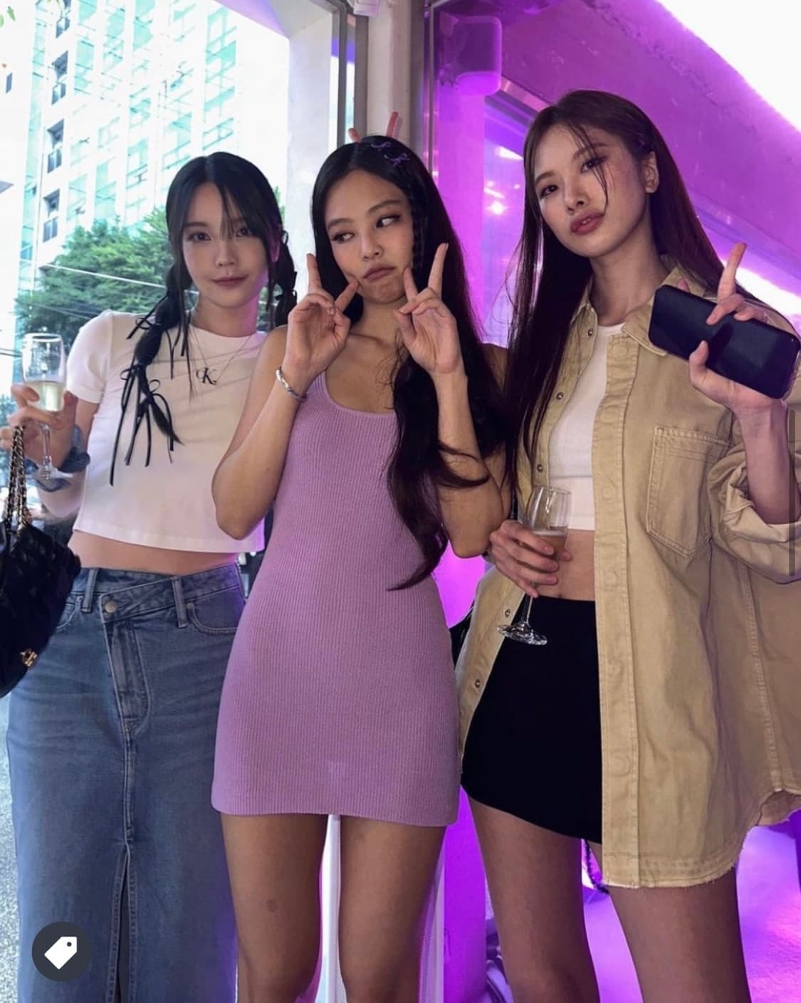 캘빈 클라인 x 제니 슬림핏 스쿱넥 미니드레스 쉬어 라일락 (+에코백) 상품이미지2