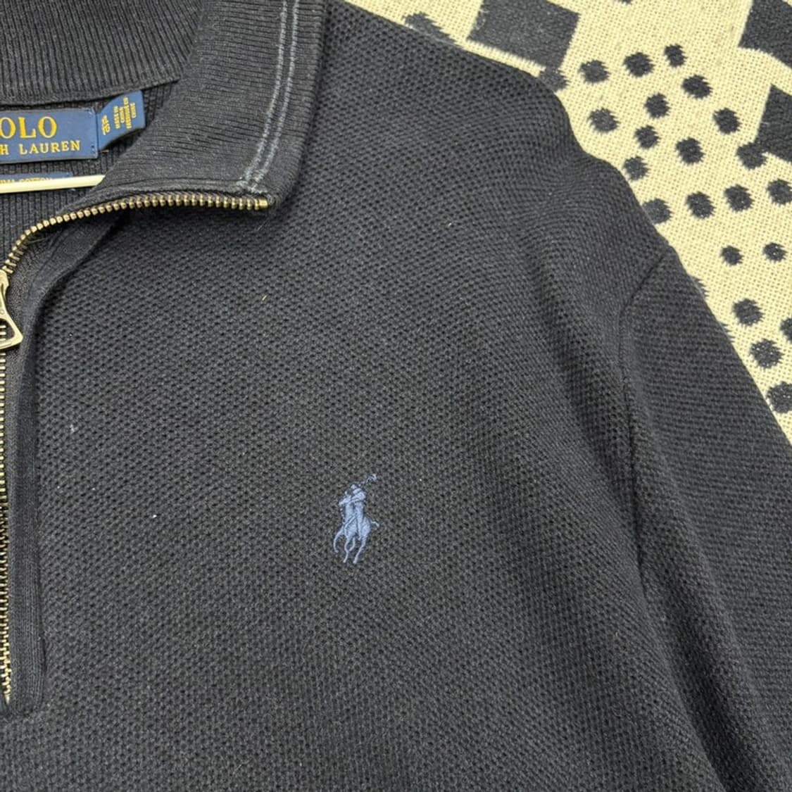 폴로 랄프로렌 자수로고 피마코튼 반집업 니트 XL P00010 상품이미지2