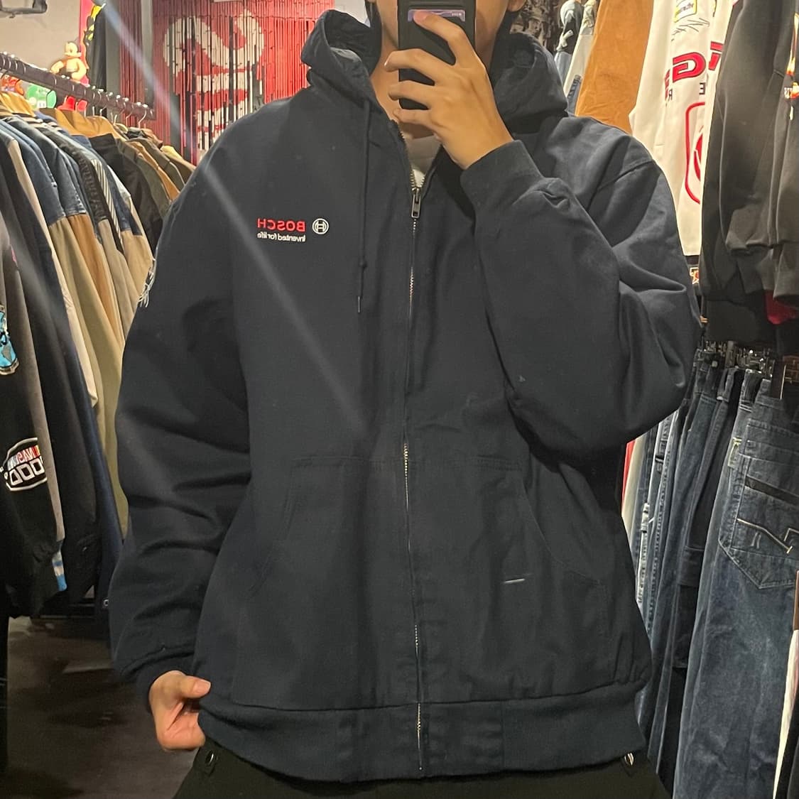 [IM] VTG 네이비 후드 워크자켓  상품이미지2