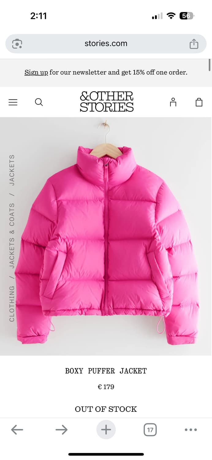 앤아더스토리즈 숏패딩 상품이미지1