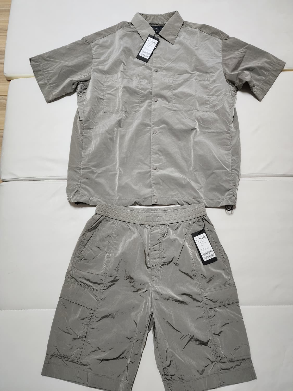 지오지아앤드지바람막이반팔자켓반바지셋업베이지 상품이미지1