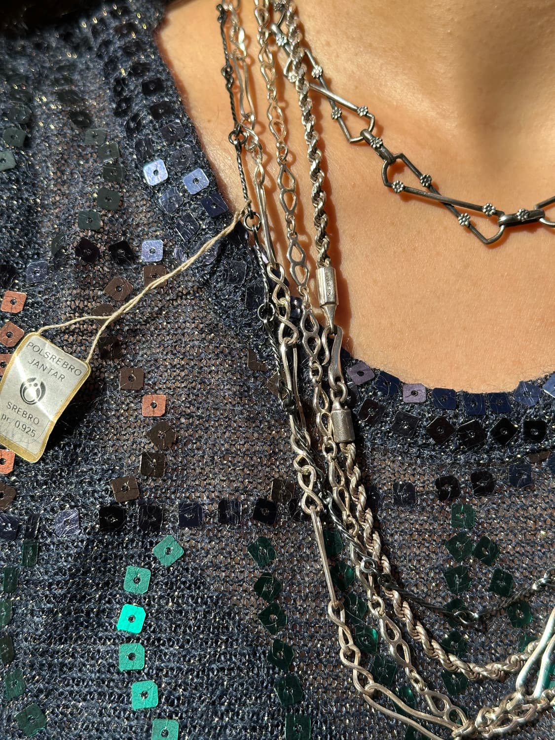 Vintage 925silver chain necklace 상품이미지5