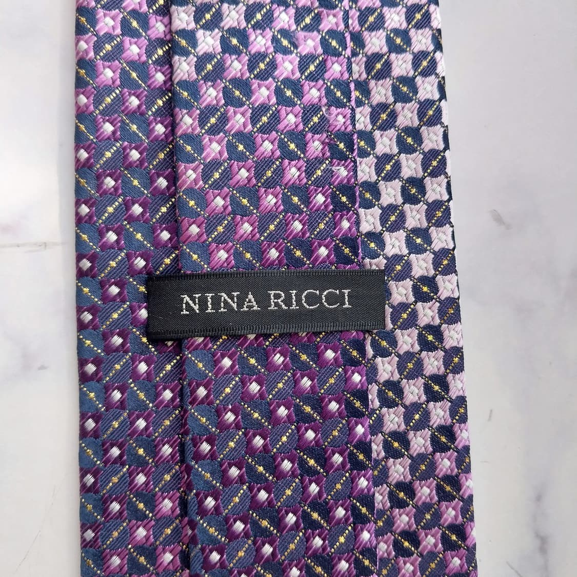 니나리치 실크 퍼플 패턴 넥타이 8.9cm A+등급 K2380 상품이미지9