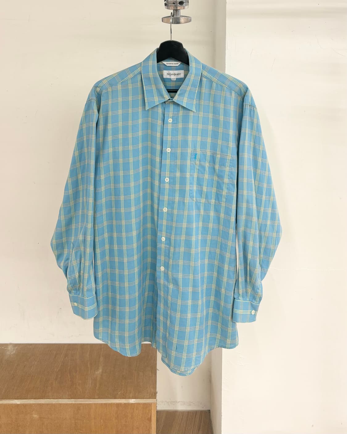 이브 생 로랑 빈티지 코튼 체크 셔츠 상품이미지1