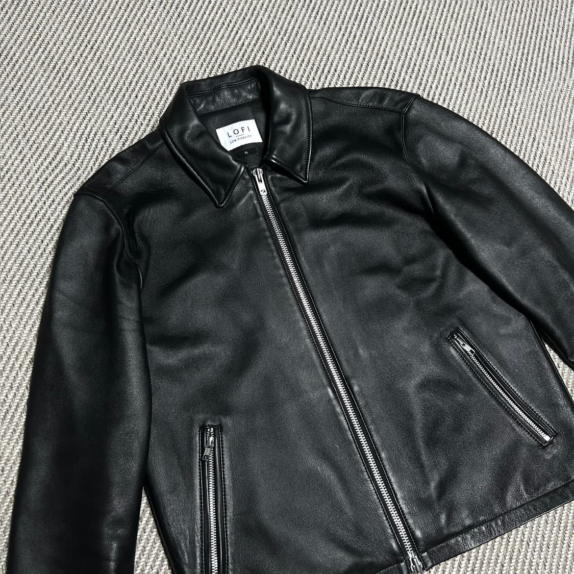 [L] LOFI 로파이 천연 소가죽 투웨이 싱글 가죽자켓 상품이미지3