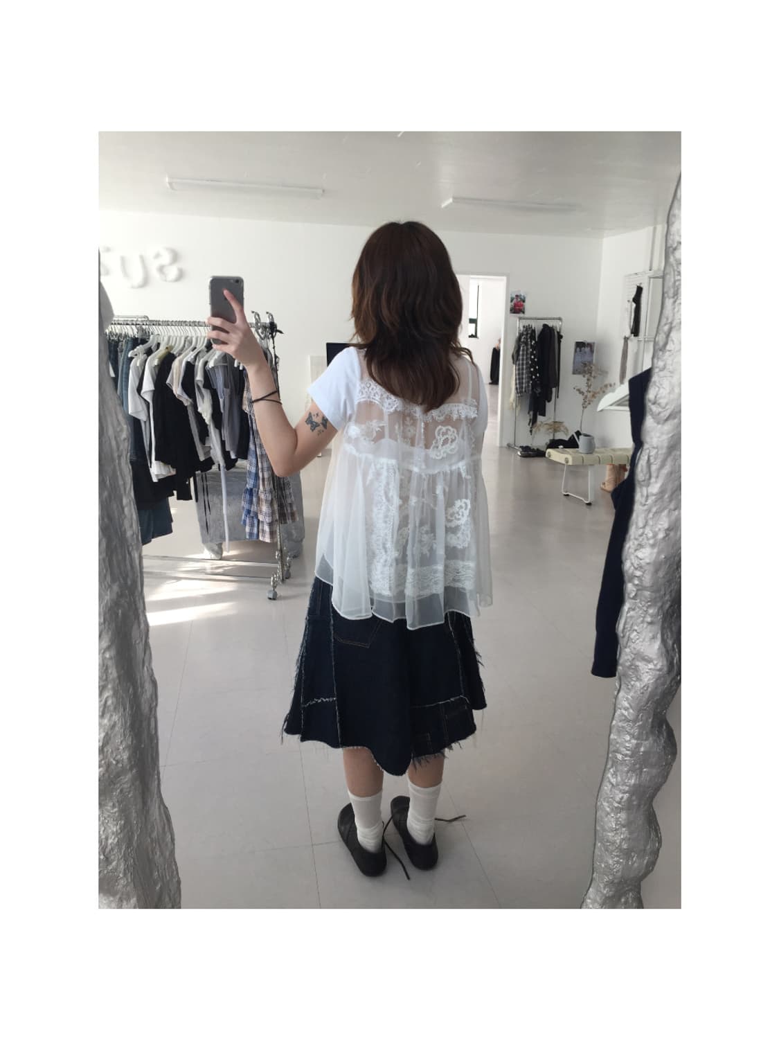 사카이 레이스 패치 반팔 상품이미지5