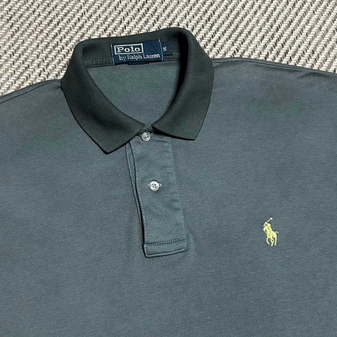 [L] Polo 폴로 랄프로렌 다크블루 빈티지 반팔 카라티 상품이미지3