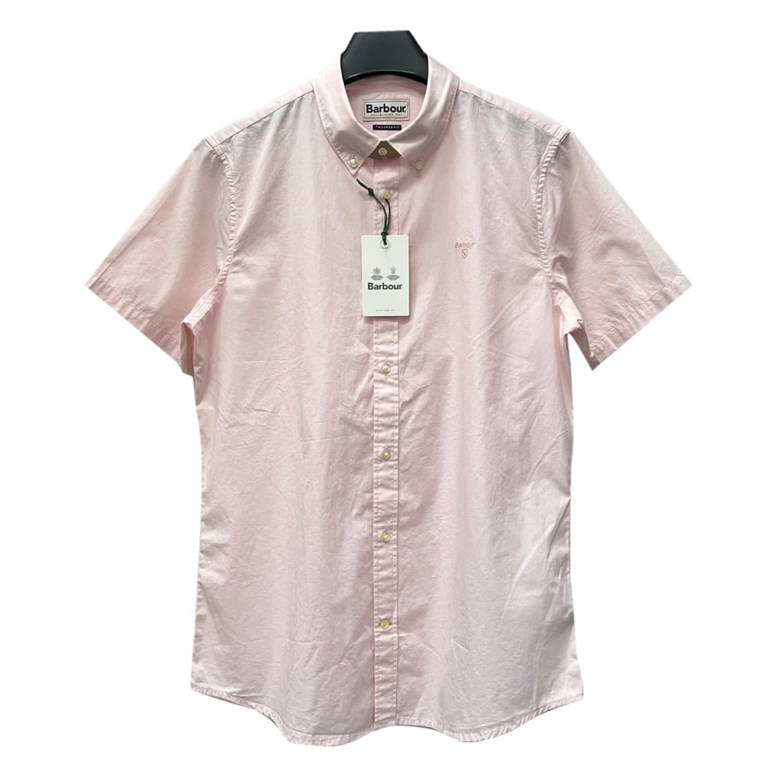 Barbour 바버 포플린 크레스트 핑크 반팔 셔츠 M 상품이미지2