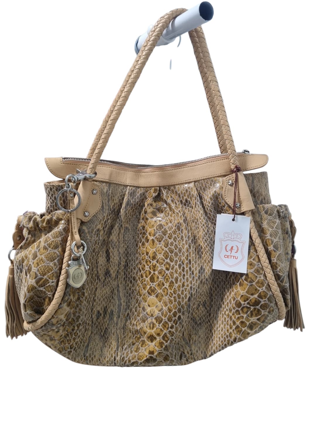 새상품) Cettu 체뚜 뱀피 태슬장식 숄더백 토트백 상품이미지1