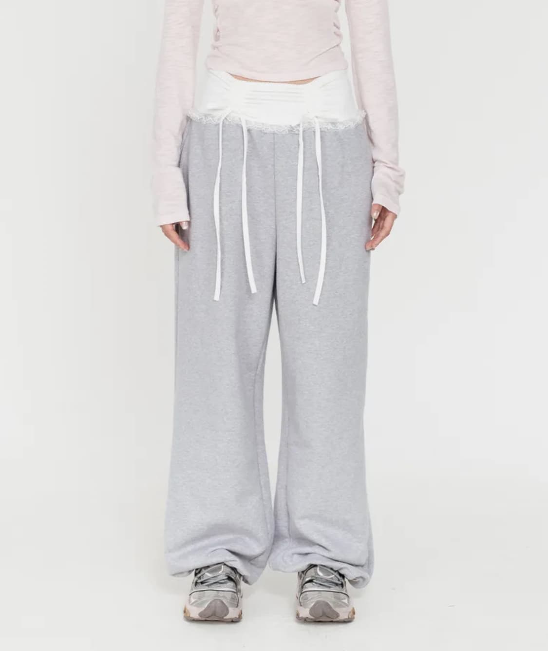 하이스쿨디스코 레이스 셔링 트레이닝 팬츠 상품이미지1