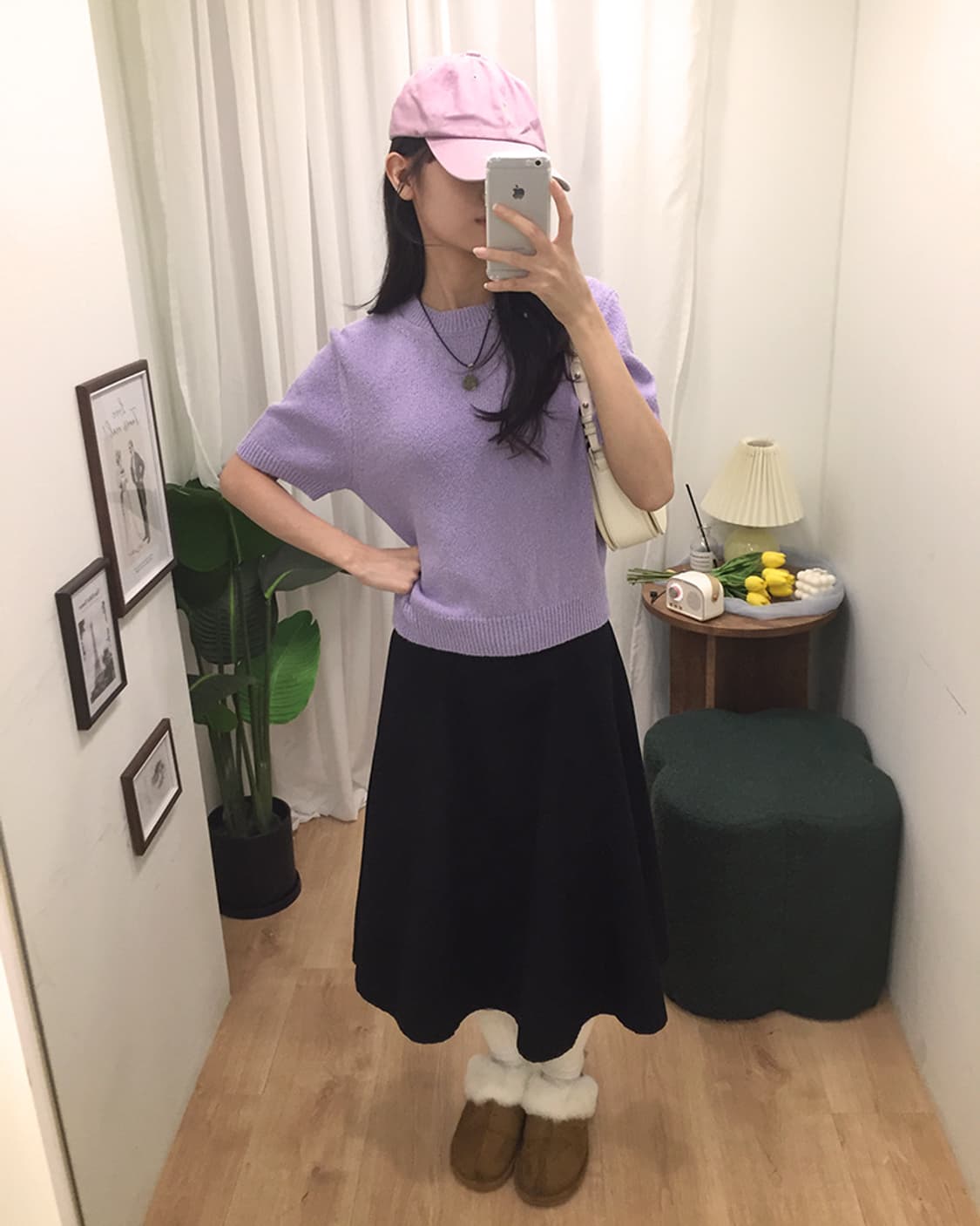 여성 빈티지 반팔 니트 95~100 상품이미지2