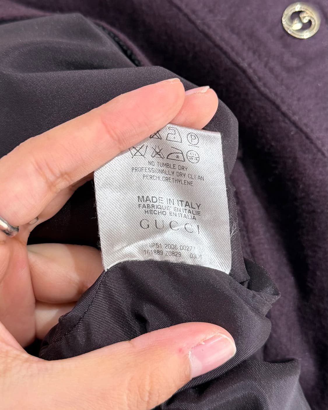 구찌 버건디 앙고라 캐시미어 게더링 투포켓 미니스커트 상품이미지8