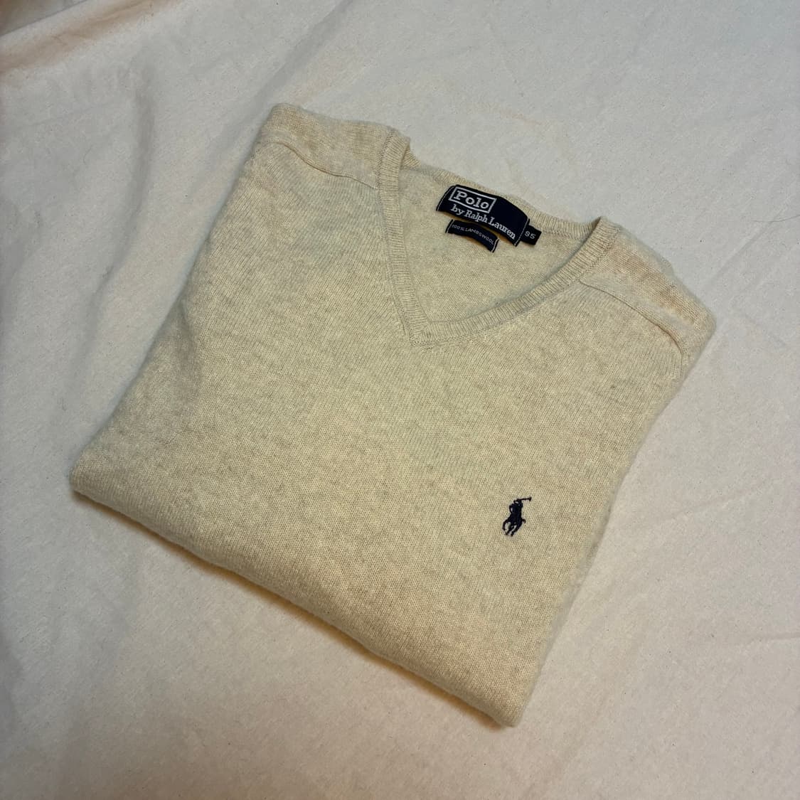 폴로 랄프로렌 브이넥 니트 아이보리 상품이미지1