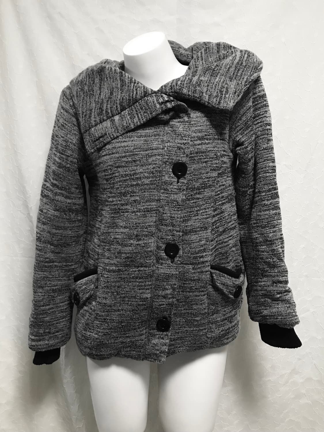 빈티지 vkei 펑크 사선 버튼 하이넥 집업 점퍼 상품이미지2