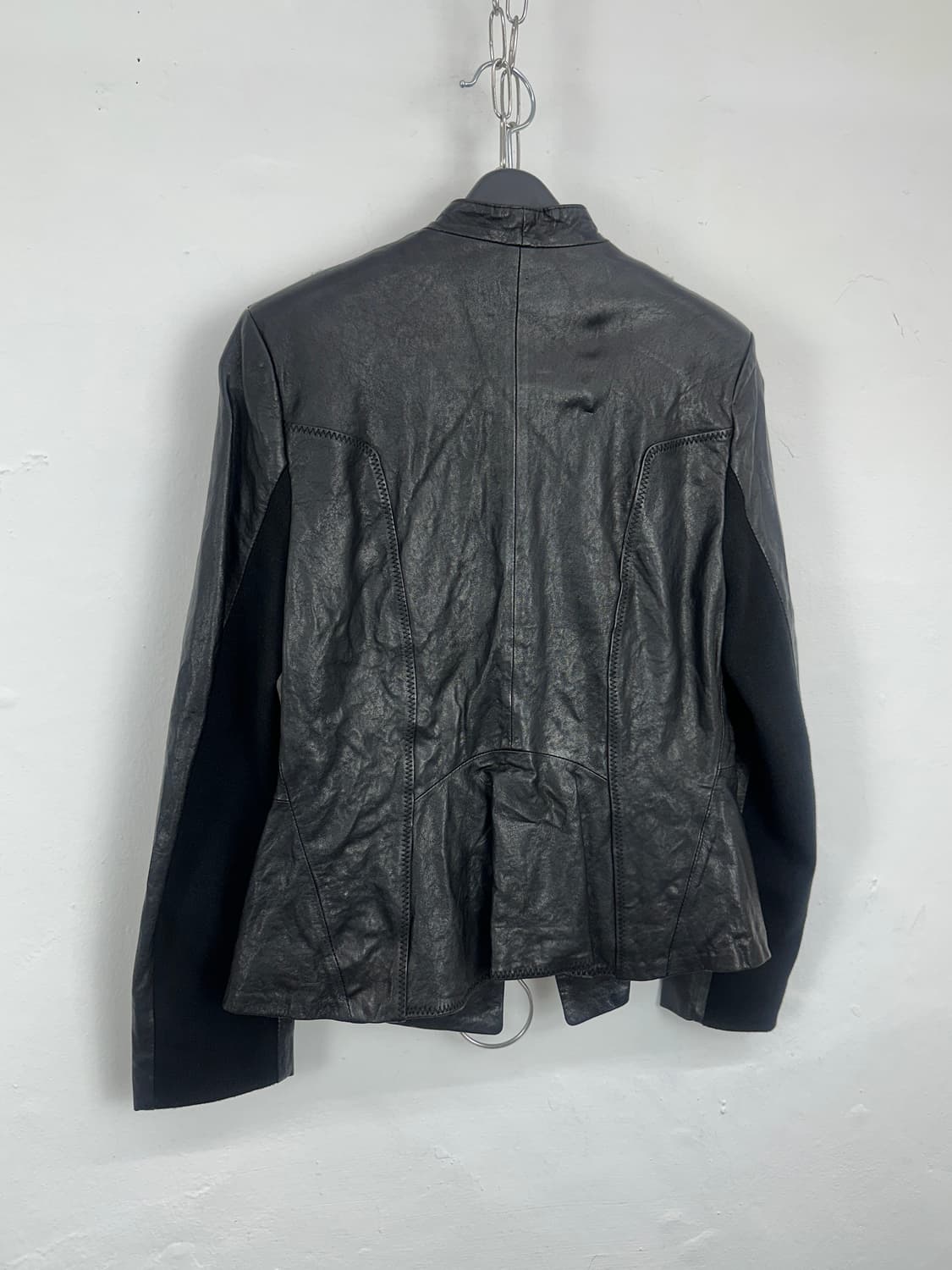 Beaded Lambskin Panel Leather Jacket 상품이미지6
