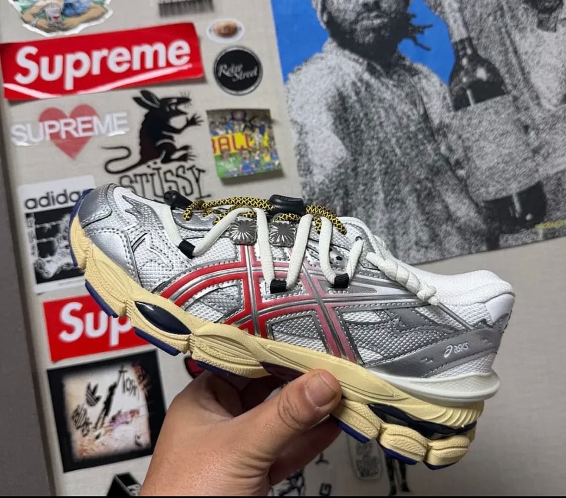 아식스 x 토가 젤 큐물러스 16 TG 화이트 레드 퓨어 실버 상품이미지3