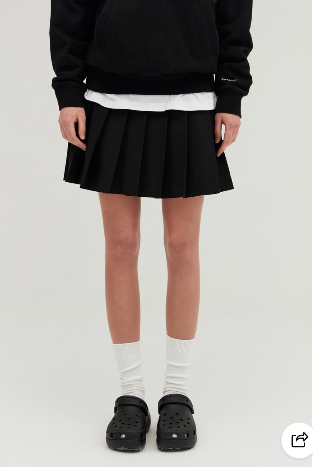 OiOi basic pleated mini skirt_black 상품이미지1