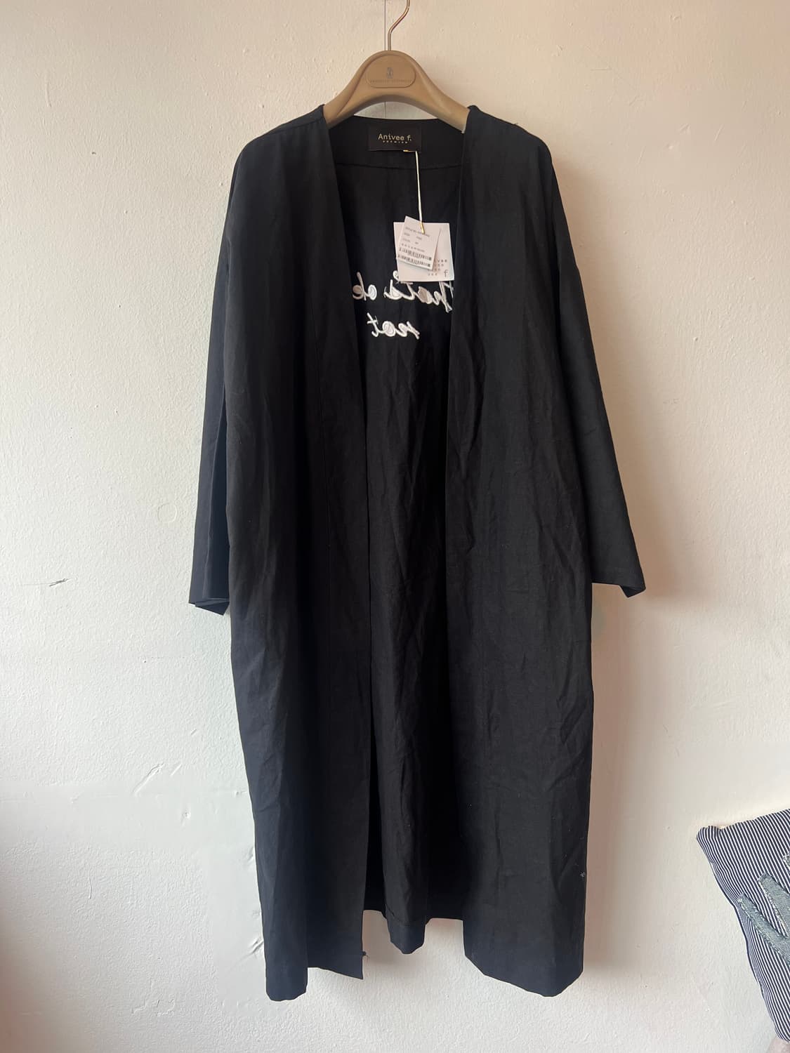 아니베에프 Aniver f 여성 블랙 오픈가디건 롱가디건 상품이미지2