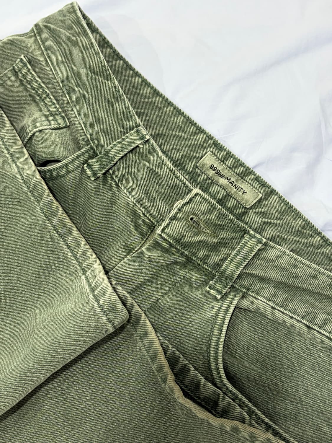 CURVED SULFUR DYED DENIM (DYED MOSSY) 상품이미지4