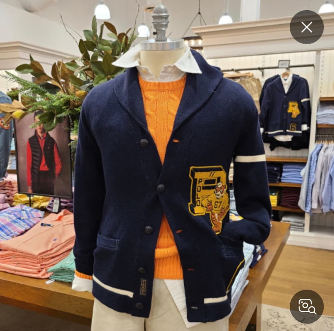 폴로 랄프로렌 남성 중형 대형 타이거 대표팀 P 67 레터맨 가디건 스웨 상품이미지1