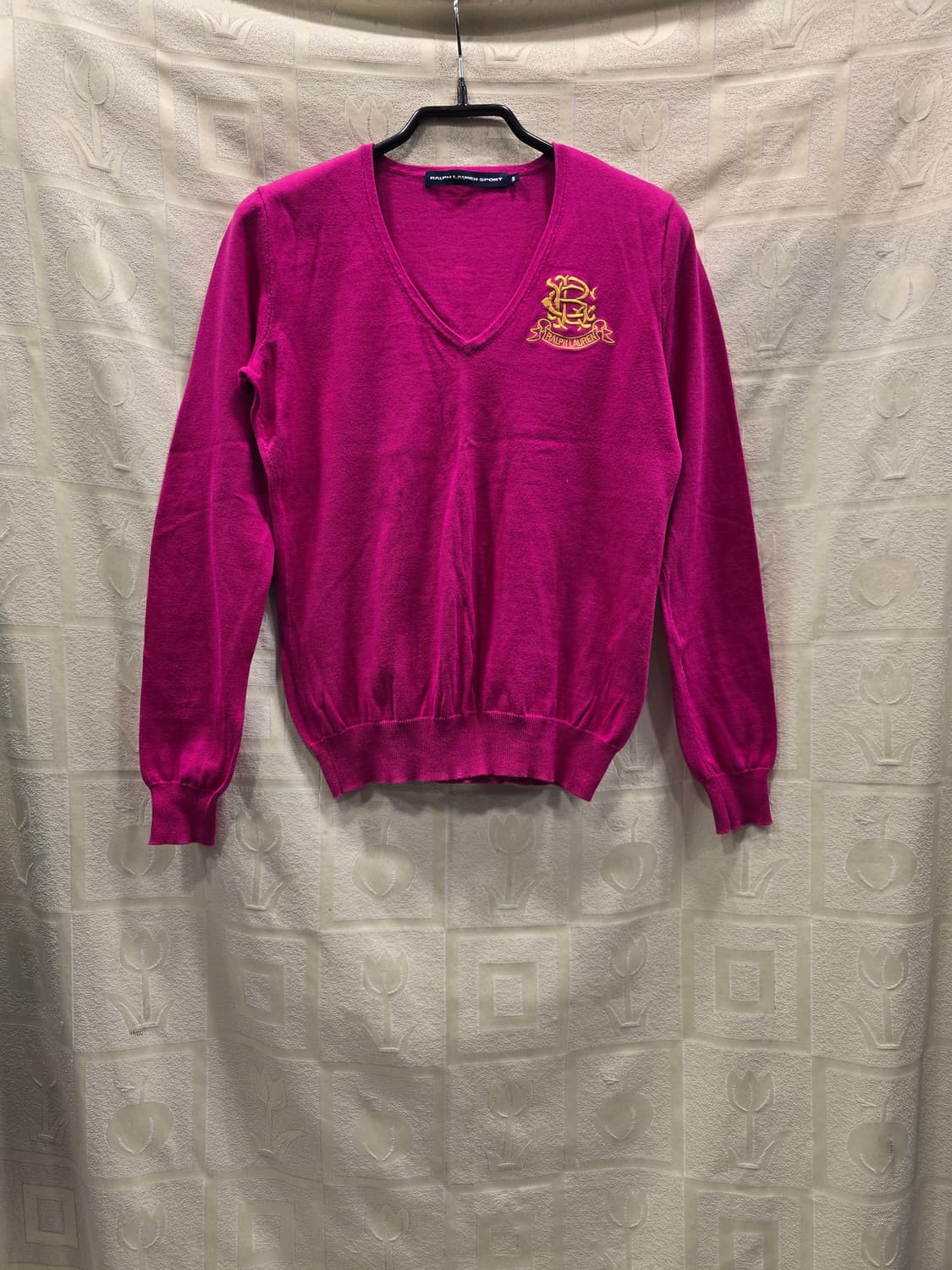 랄프로렌 스포츠 핑크 V넥 니트 티셔츠 S(55) 상품이미지1