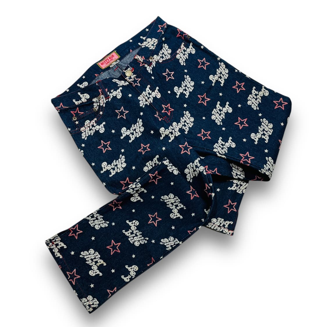 베티스 블루 y2k 키치 스타 빈티지 7부 하프 팬츠 상품이미지3