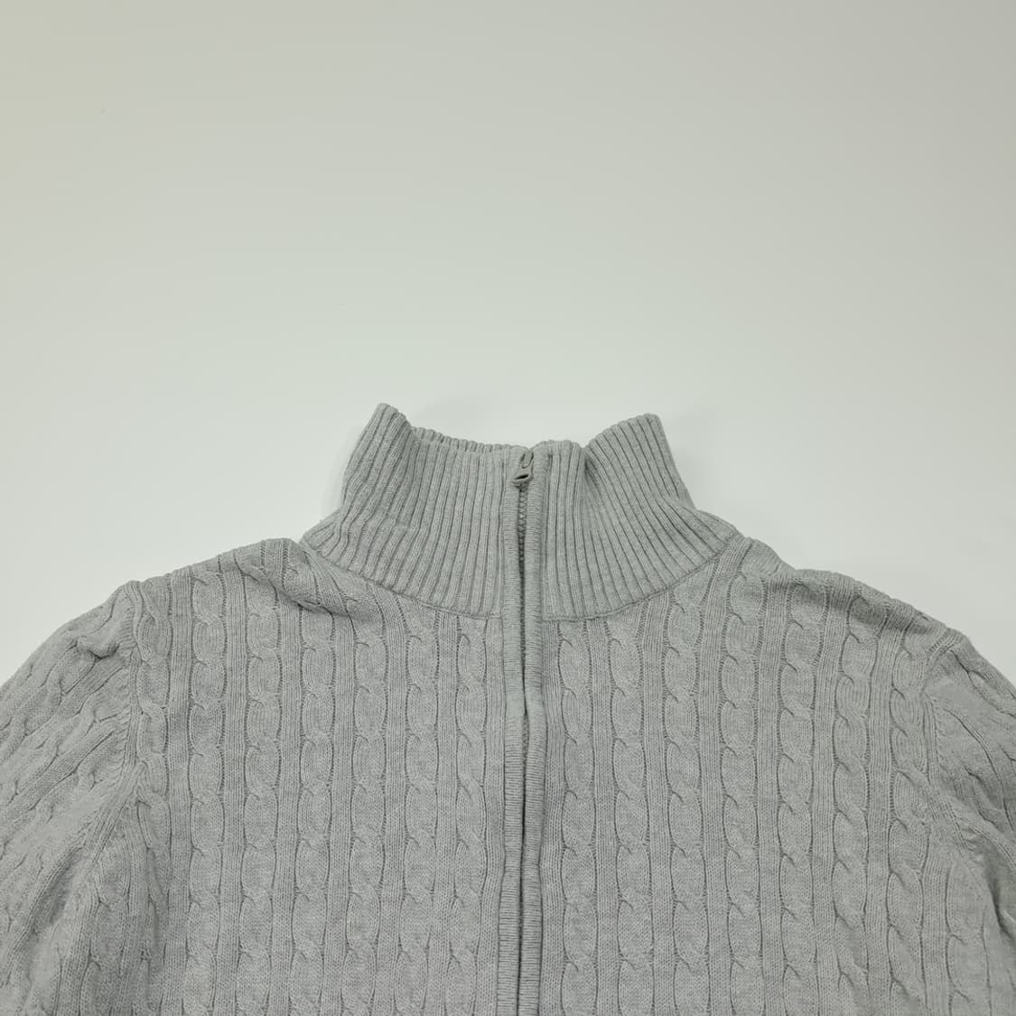 CL261 L 폴로 00s 코튼 케이블 하프집업 그레이 니트 스웨터 상품이미지2