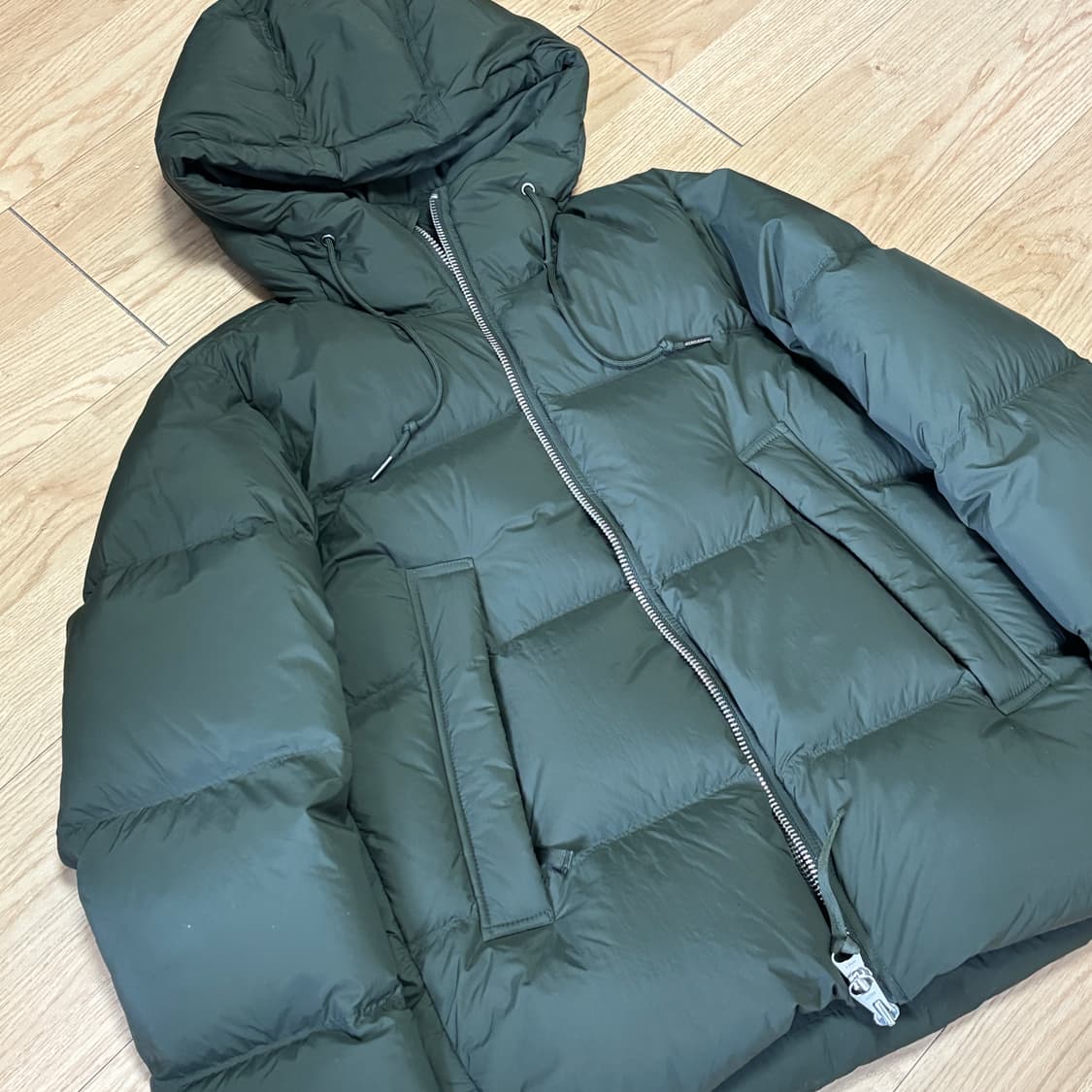 [유럽 S] 아르켓 다운 푸퍼 자켓 카키 다크그린 패딩 세제품 상품이미지2