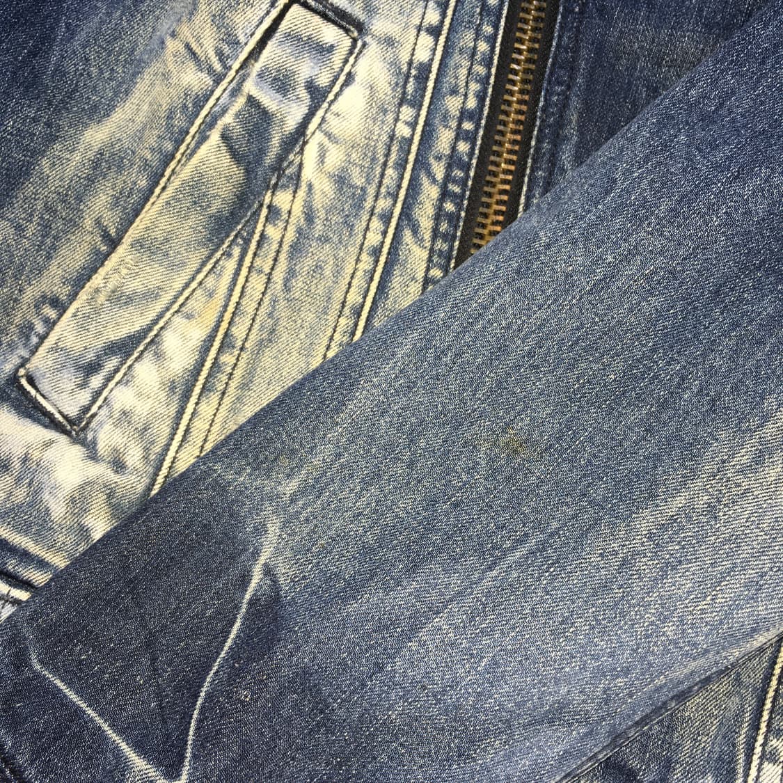 투티/0119 버커루 진스 데미지 워싱 청자켓 y2k  상품이미지7