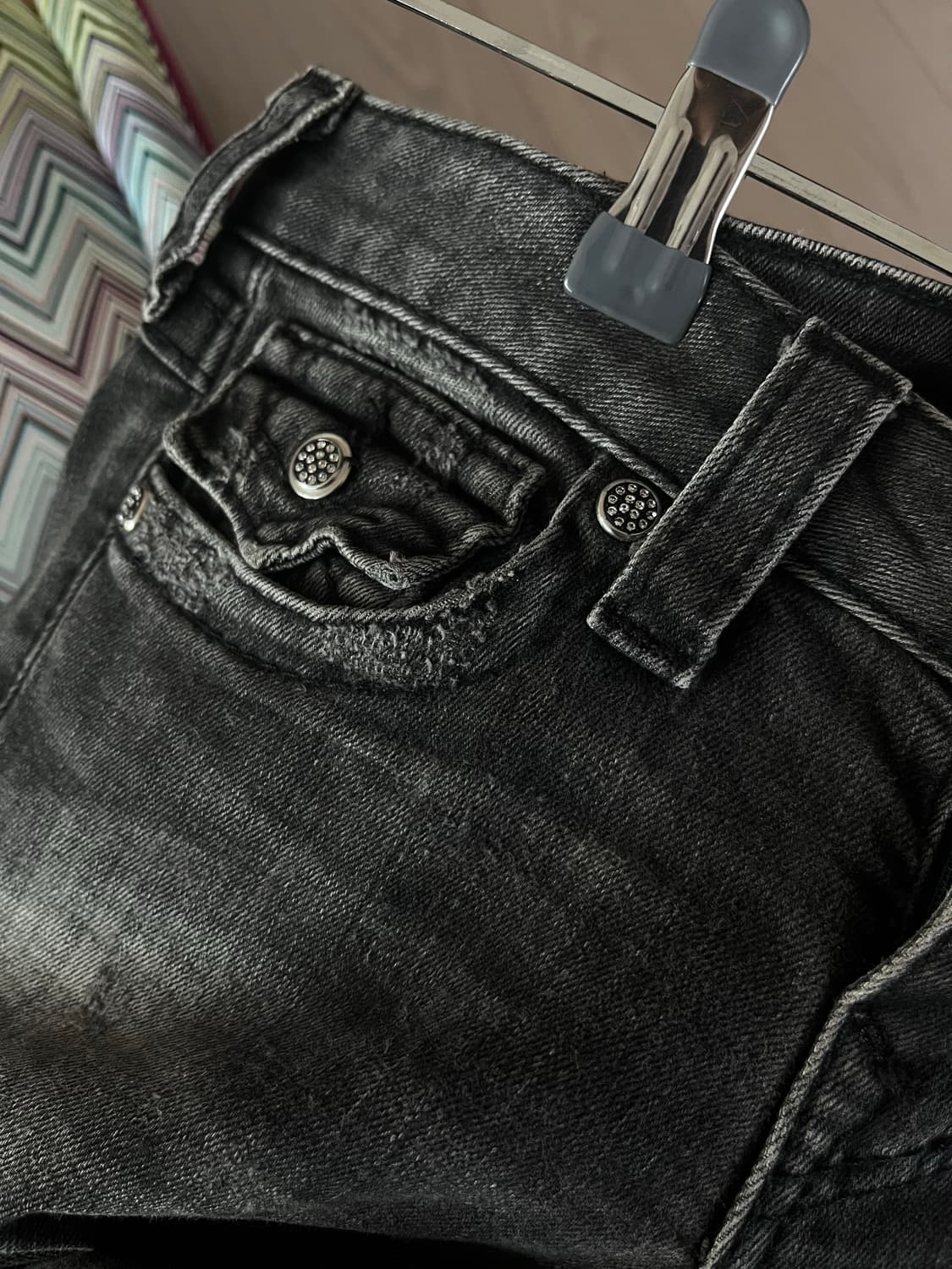 True religion/ 트루 릴리전 블랙 큐빅 스터드 스키니 상품이미지2