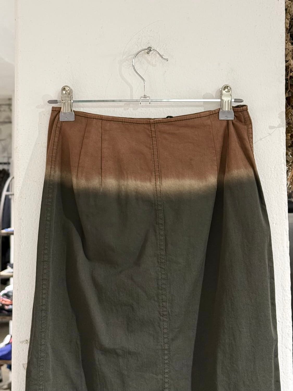 프라다 그린 투톤 코튼 미디 스커트 상품이미지5