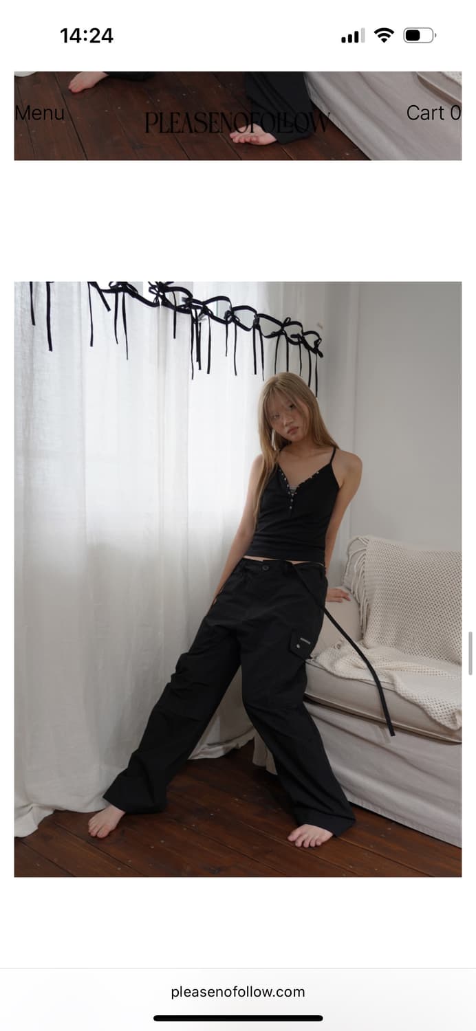 플리즈노팔로우 데미 슬리브리스 블랙 상품이미지4