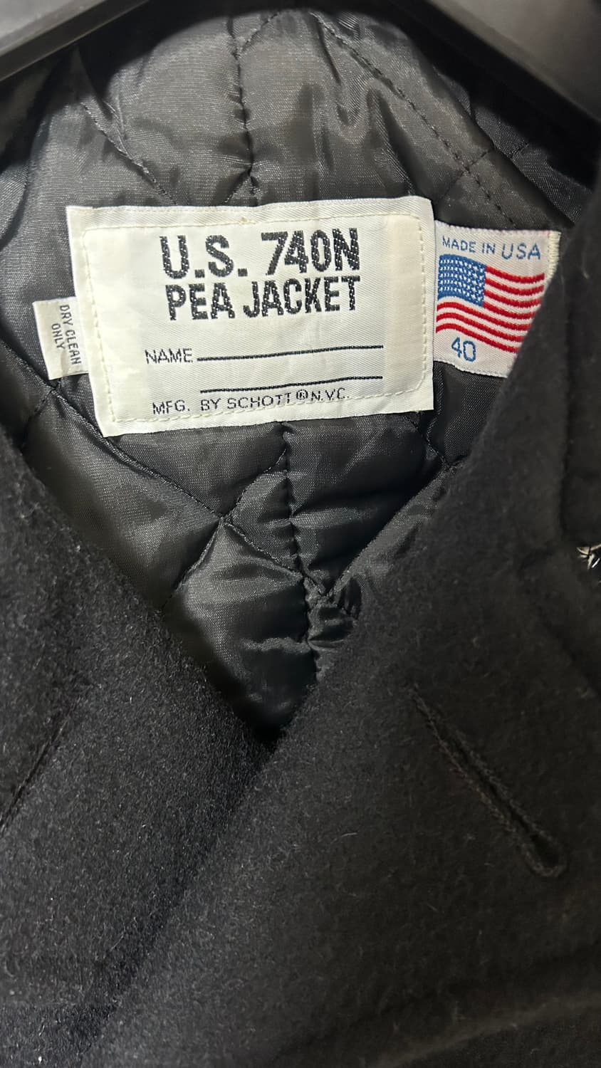 Schott NYC U.S 740N Pea Jacket 블랙 쇼트 피코트 상품이미지2