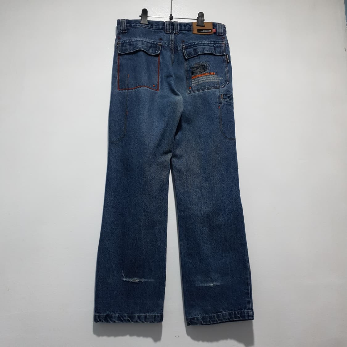 칼카니 카펜터 더블니 올드스쿨 Y2K 힙합 와이드 데님 팬츠 청바지 상품이미지9