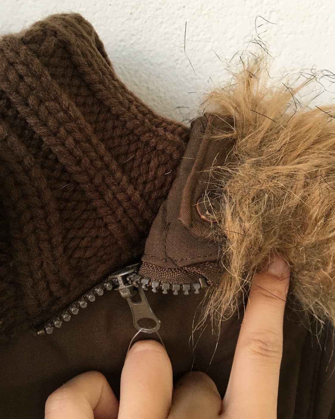 Fake fur hood high neck jackt 상품이미지4